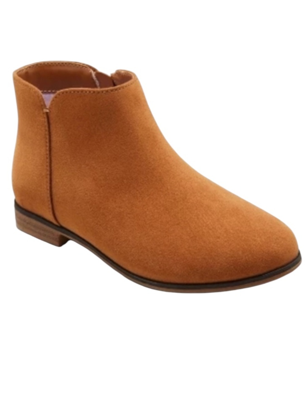 Cat & Jack Girls' Tan Faux Suede Ankle Boots Side Zippers NWT Size 1